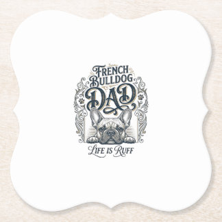 French Bulldog Dad Life Is Ruff Vintage Shirt Desi Underlägg Papper