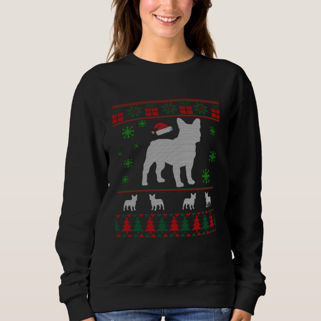 French Bulldog Dog  Christmas Ugly Christmas Sweat T Shirt (Framsida)
