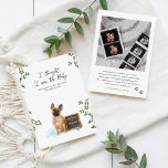 French Bulldog Dog Pregnancy Announcement Meddelande<br><div class="desc">Let your first baby help share the big news. This sweet pregnancy announcement features a watercolor French Bulldog sitting proudly beside a small letterboard that reads “Our Pack Is Growing.” Above the illustration, the playful phrase “I thought I was the baby” adds a lighthearted touch that many dog families will...</div>