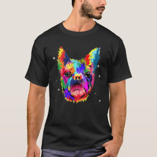 French Bulldog Dog Splash Colorful French Bulldog T Shirt