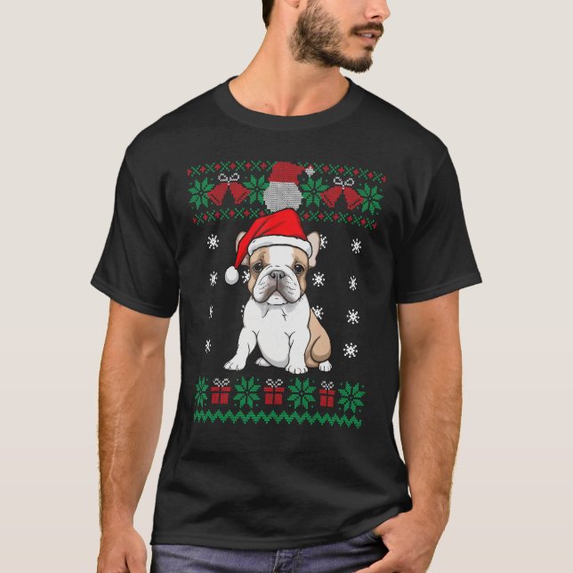 French Bulldog Dog Ugly Sweater Christmas Puppy Do T Shirt (Framsida)