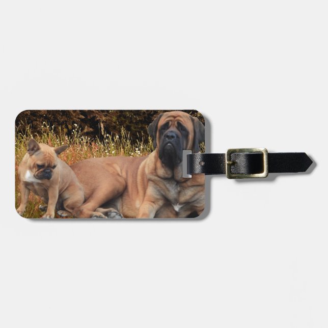 French Bulldog English Mastiff die Schönen Bagagebricka (Horisontell Framsida)