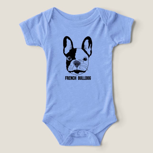 French Bulldog face on toddlers baby T Shirt (Design Framsida)