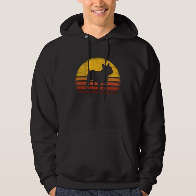 French Bulldog French Bulldog Retro Hoodie (Framsida)
