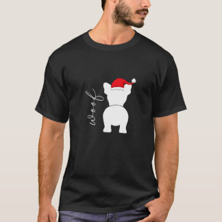 French Bulldog Frenchie Dog Christmas Santa Claus  T Shirt