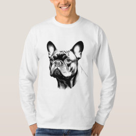 French Bulldog Frenchie Pencil Sketch Art T Shirt