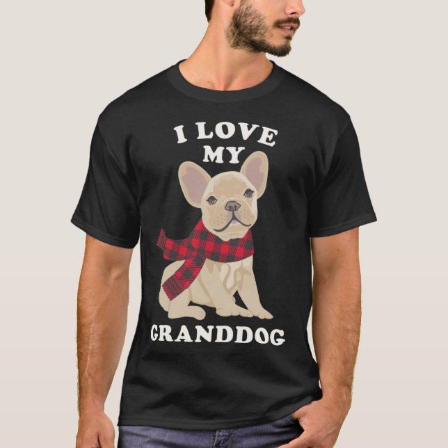 French Bulldog  Grandma Xmas  Fun Frenchie Granddo T Shirt (Framsida)
