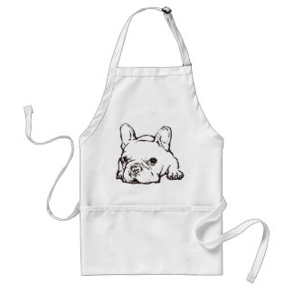 French Bulldog Handwritten Illustration apron Förkläde