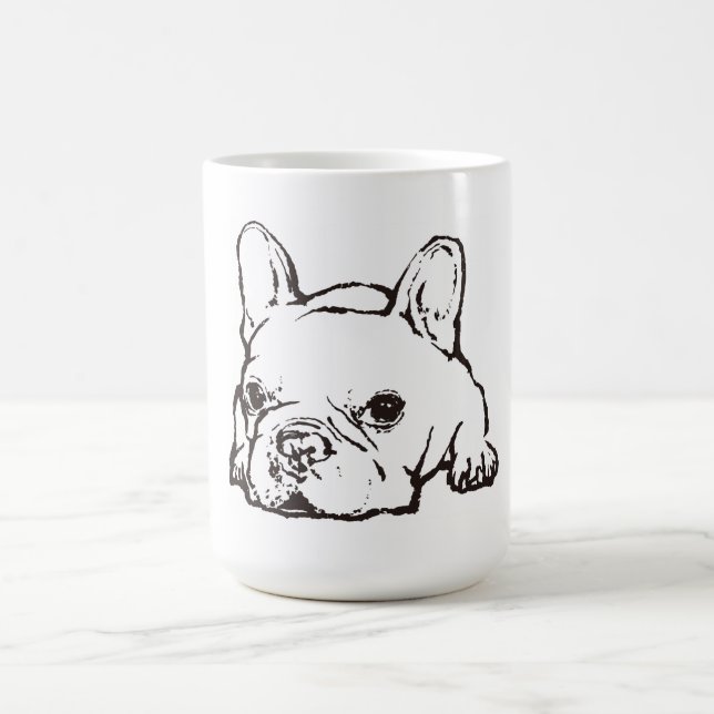 French Bulldog Handwritten Illustration  CoffeeMug Kaffemugg (Center)