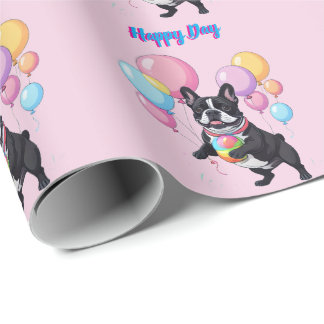 French Bulldog Happy Day Französische Bulldogge  Presentpapper