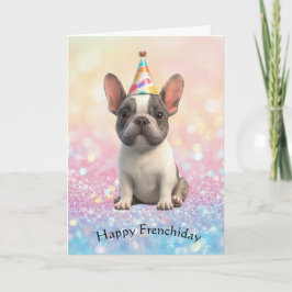French Bulldog "Happy Frenchiday" Card Kort