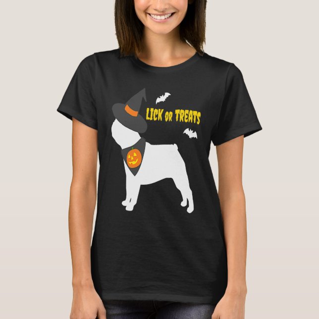 French Bulldog Happy Halloween Pumpkin Witch Frenc T Shirt (Framsida)