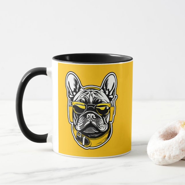 French Bulldog Headphones Mugg (Med munk)
