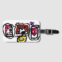 French bulldog hearts   bagagebricka