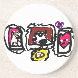 French bulldog hearts   underlägg