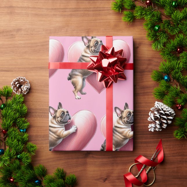 French Bulldog I love you Valentinstag  Presentpapper (Julgåva)