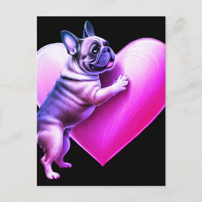 French Bulldog I love you Vykort (Framsida)