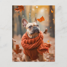 French Bulldog in Knitted Dog Attire Helg Vykort