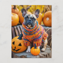 French Bulldog in Knitted Dog Attire Helg Vykort