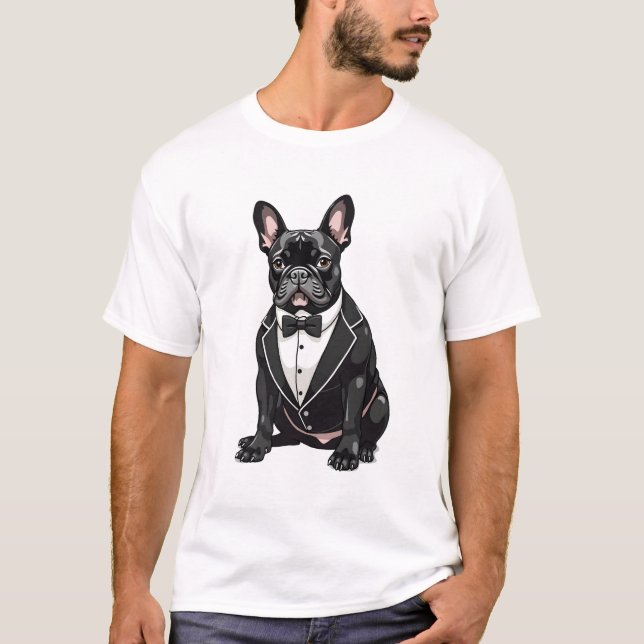 French Bulldog in Tuxedo T Shirt (Framsida)