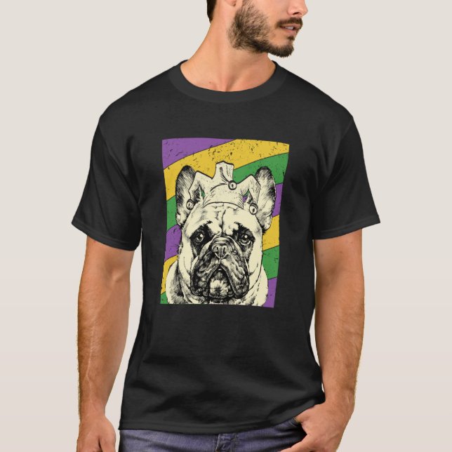 French Bulldog Jester Mardi Gras Dog Mom or Dad T Shirt (Framsida)
