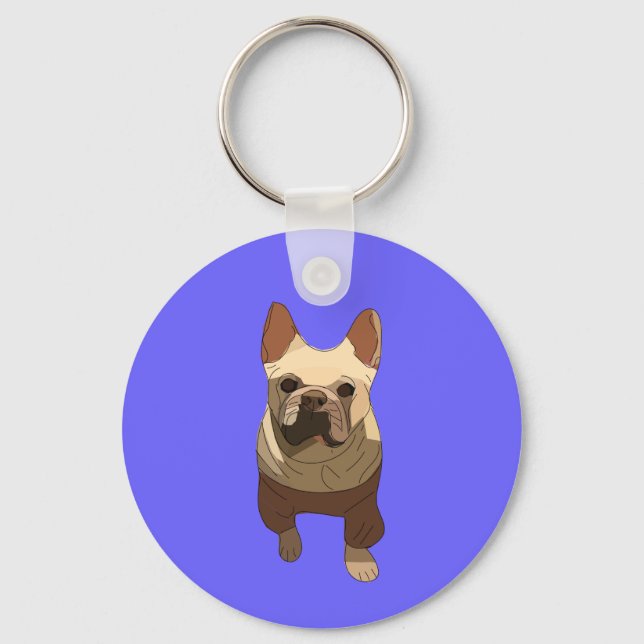 French Bulldog, Lavender Purple Nyckelring (Framsida)