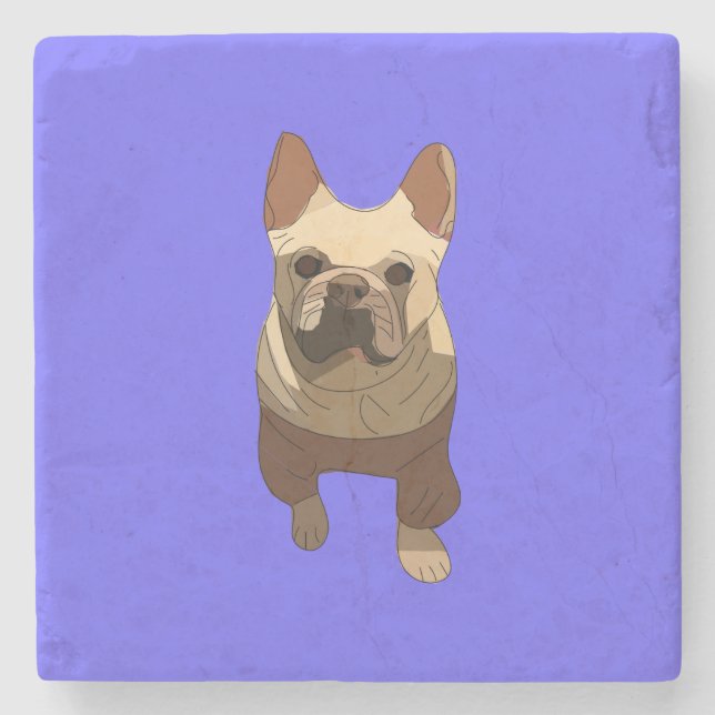 French Bulldog, Lavender Purple Stenunderlägg (Framsidan)