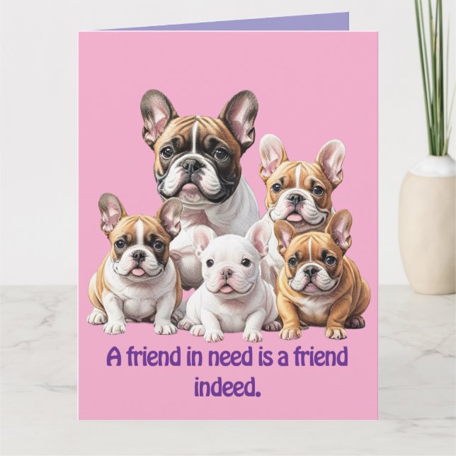 French Bulldog lustige Freunde Bulldoggen Kort (Framsida)