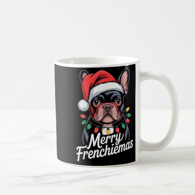 French Bulldog Merry Frenchiemas Santa Hat Christm Kaffemugg (Höger)