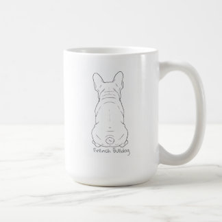 French Bulldog Minimalist Line Art - Front and Bac Kaffemugg