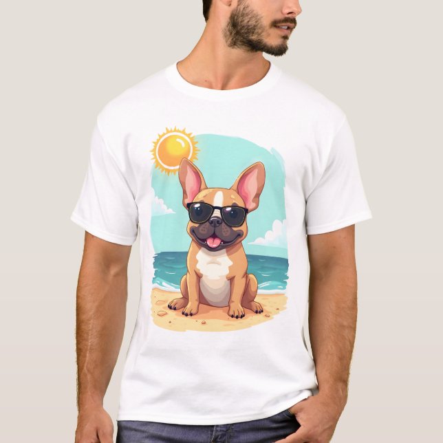 French Bulldog on Vacation T Shirt (Framsida)