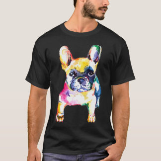 French Bulldog Original Watercolor Hand Drawing Gi T Shirt