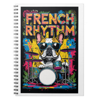 French Bulldog Playing Drums Anteckningsbok