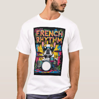 French Bulldog Playing Drums T Shirt