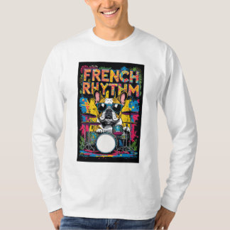 French Bulldog Playing Drums T Shirt