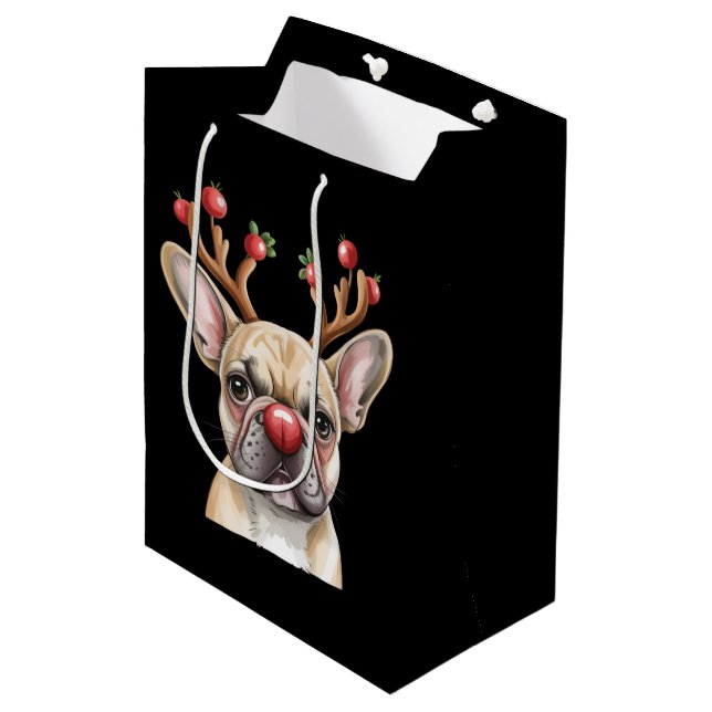 French Bulldog Reindeer Dog Lover Christmas Xmas (Framsidan Vinklad)