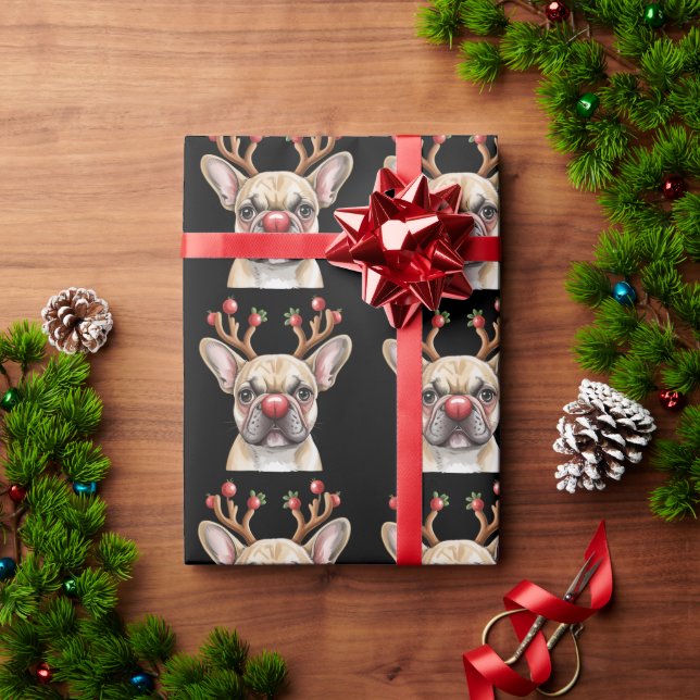 French Bulldog Reindeer Dog Lover Christmas Xmas Presentpapper (Julgåva)