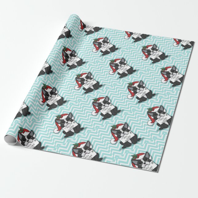 French bulldog Santa Claus Holiday Presentpapper (Utrullad)