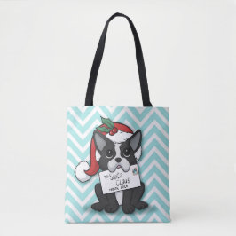 French bulldog Santa Claus Holiday Tygkasse