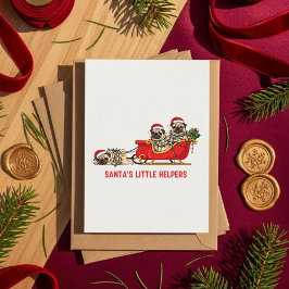 French Bulldog Santa Sleigh – Cute Christmas Card Julkort