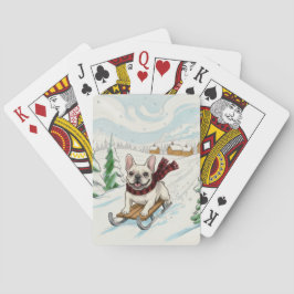 French Bulldog Sledding, Playing Cards Casinokort