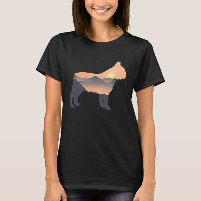 french bulldog Sun Mountain Silhouette french bull T Shirt (Framsida)