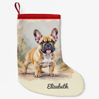 French Bulldog Tan Fawn-Colored Cute Frenchie Dog Liten Julstrumpa