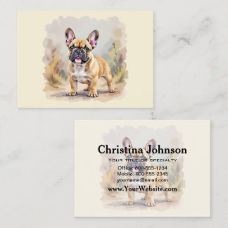 French Bulldog Tan Fawn-Colored Cute Frenchie Dog Visitkort