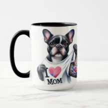 French Bulldog Tattoo I 💗 Mom Coffee Mug Cup