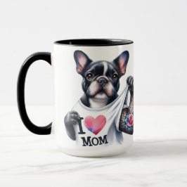 French Bulldog Tattoo I 💗 Mom Coffee Mug Cup Mugg