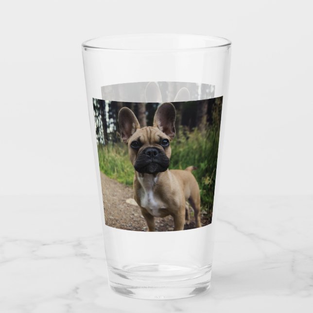 French Bulldog Throw Pillow Glaskopp (Framsida)