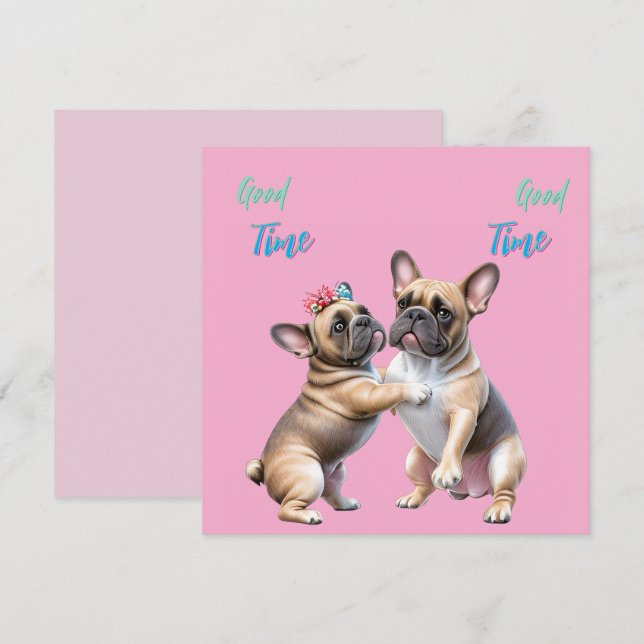 French Bulldog  verliebt Valentinstag  (Fram/baksida)