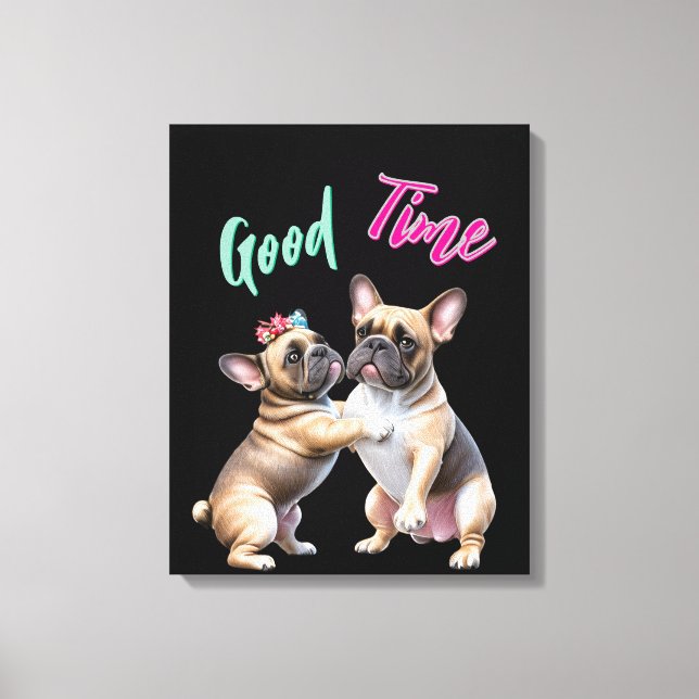 French Bulldog  verliebt Valentinstag  Canvastryck (Framsida)