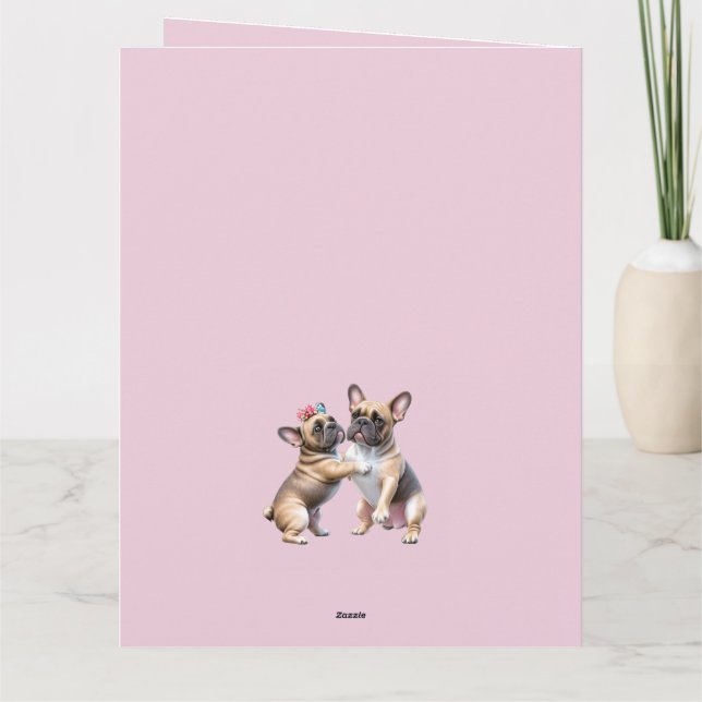 French Bulldog  verliebt Valentinstag  Kort (Baksida)